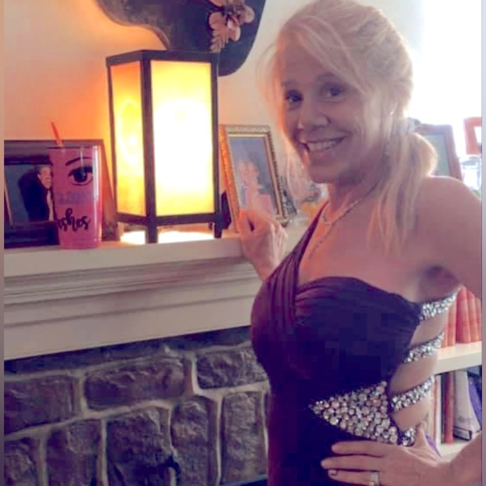 Purple Evening Gown with Sequence